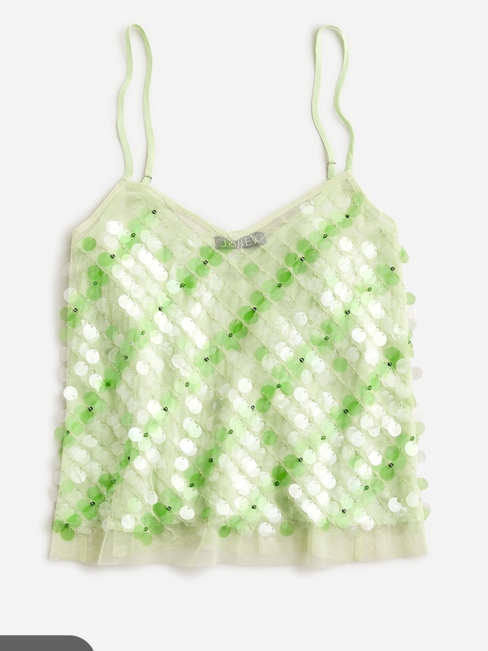 J.Crew Collection women’s layered green sequin tank top